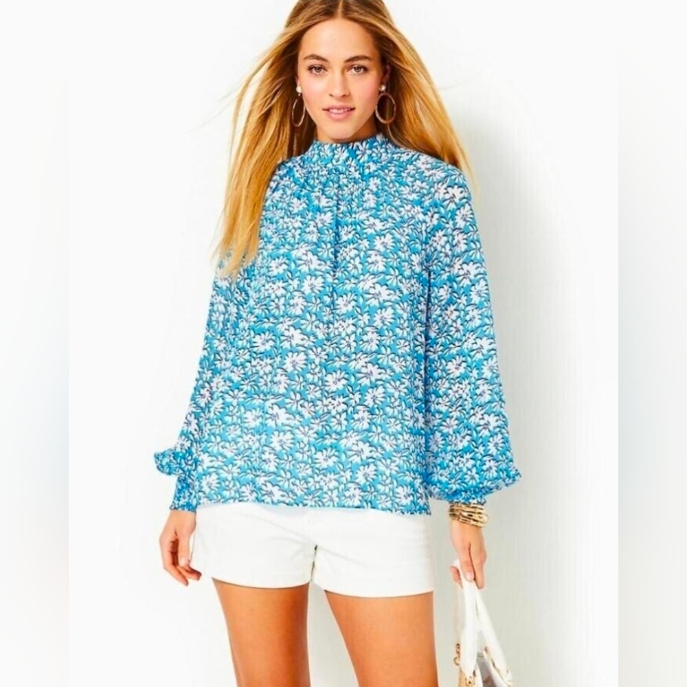 NWT Lilly Pulitzer Ellielynn Long Sleeve Palm Beach Petals Top